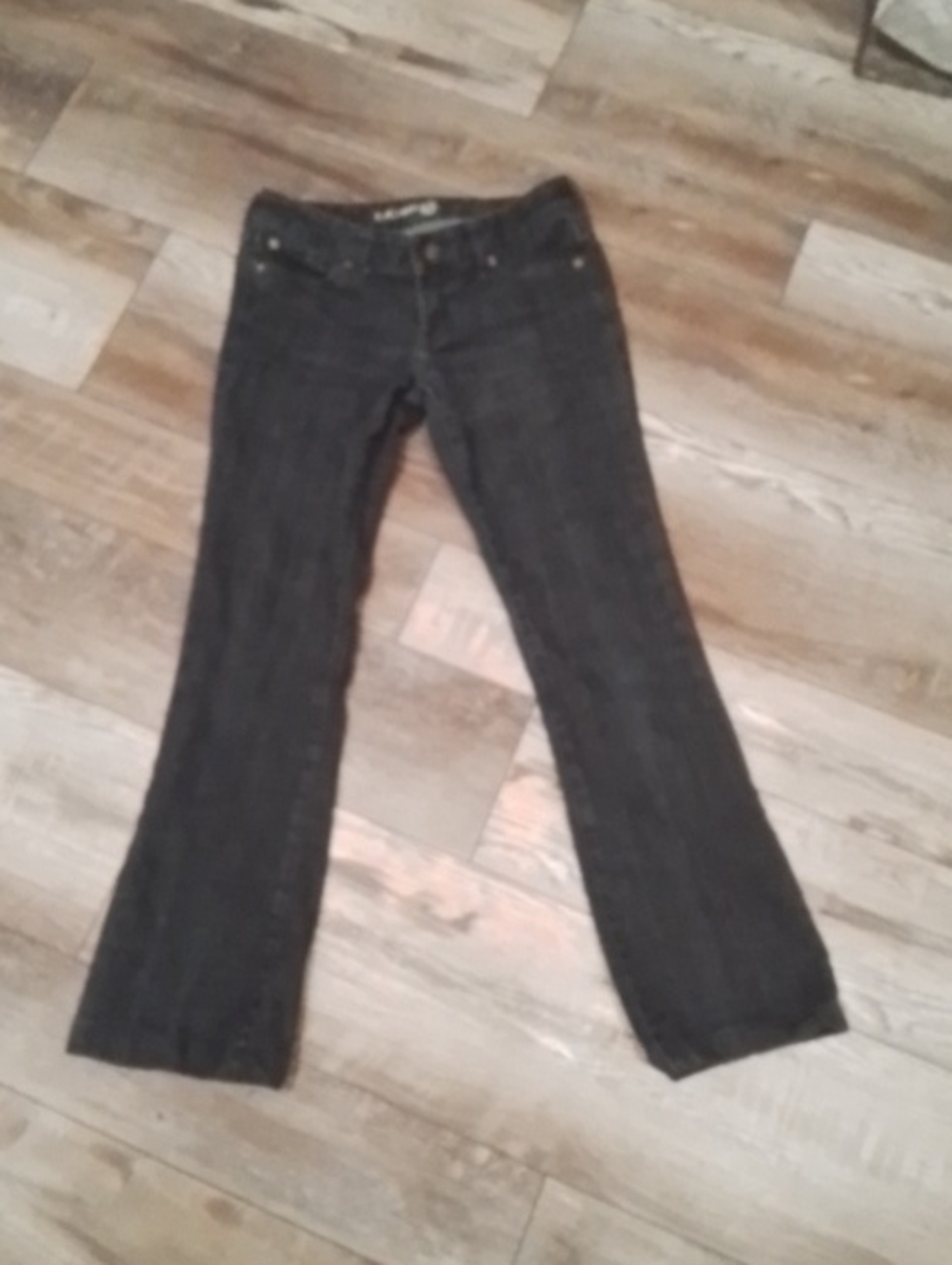 Express Women's Dark Blue Flared Jeans Size 4 Regular